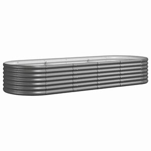 vidaXL Plantenbak 224x80x36 cm gegalvaniseerd staal grijs