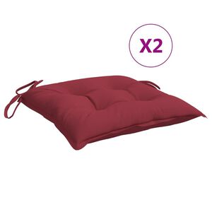 vidaXL Stoelkussens 2 st 40x40x7 cm oxford stof wijnrood