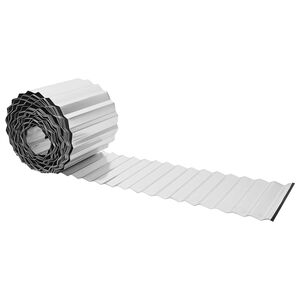 vidaxl Gazonrand 5 m x 10 cm Gegalvaniseerd staal zilver