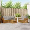 vidaXL Sofa-Sets 6 pcs Natuurlijk en Lichtgrijs Massief Acaciahout