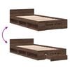 vidaXL Bedframe met lade bewerkt hout bruin eikenkleurig 90x190 cm