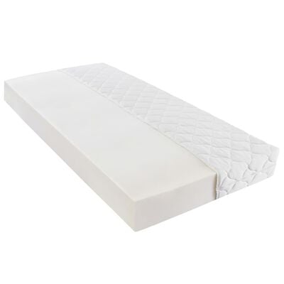 vidaXL Bed met matras kunstleer wit 180x200 cm
