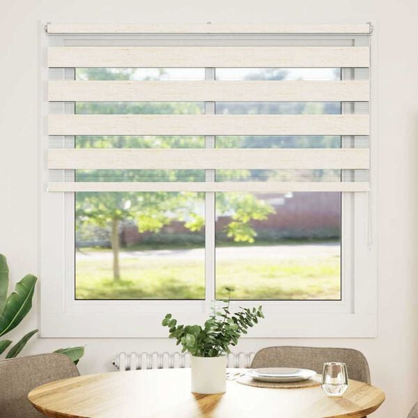 vidaXL Zebra rolgordijn 150x100 cm stofbreedte 145,9 cm marmerbeige