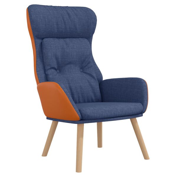 vidaXL Relaxstoel stof en PVC blauw