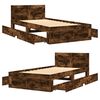 vidaXL Bedframe met hoofdeinde bewerkt hout gerookt eiken 100x200 cm