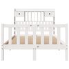 vidaXL Bed met boekenkast zonder matras grenenhout wit 135x190 cm