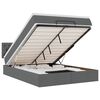 vidaXL Bed poef met matras en LED's stof 140x190 cm donkergrijs