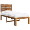 vidaXL Eenpersoonsbed met hoofdbord ROSTOCK Naturel 90 x 190 cm