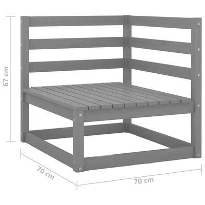 vidaXL 2-delige Loungeset massief grenenhout grijs