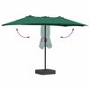 vidaXL Tuinparasol Groen 385 x 209 x 244 cm Polyester en staal