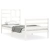 vidaXL Bedframe met hoofdbord massief hout wit