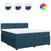 vidaXL Boxspring met matras fluweel blauw 200x200 cm