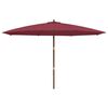 vidaXL Parasol met houten paal 400x273 cm bordeauxrood