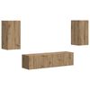 vidaXL Tv-meubelset 4 st Artisan Eiken Bewerkt hout