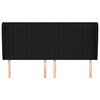 vidaXL Hoofdbord met randen 163x23x118/128 cm stof zwart