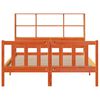 vidaXL Bed met boekenkast zonder matras grenenhout wasbruin 140x190 cm