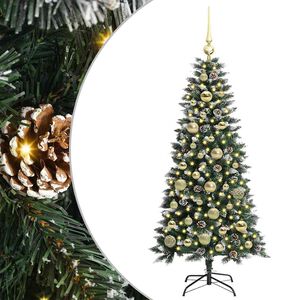 vidaXL Kunstkerstboom met 150 LED Groen 120 cm PVC en Plastic en Staal