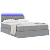 vidaXL Opbergbed met LED met matras Lichtgrijs 140 x 190 cm Polyester