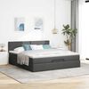 vidaXL Ottoman bed met matras en LED's 160x200cm stof donkergrijs
