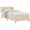 vidaXL Boxspringbed met hoofdeinde Cr&egrave;me 90 x 190 cm Stof