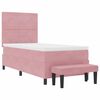 vidaXL Boxspring bed met matras Roze 90 x 190 cm Fluweel