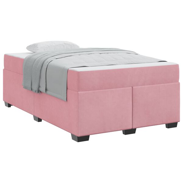 vidaXL Bedframe met matras Roze 120 x 190 cm Stof