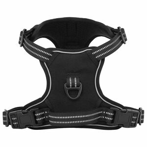vidaXL Hondentuigje met riem en halsband verstelbaar M zwart