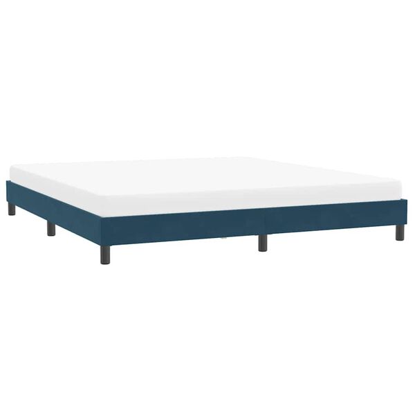 vidaXL Bedframe zonder matras 200x220 cm fluweel donkerblauw