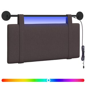 vidaXL Hangend hoofdbord Met LED-verlichting Donkerbruin Stof