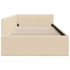 vidaXL Hoekbedframe met hoofdeinde Crème 90 cm x 200 cm Fluweel