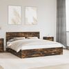 vidaXL Bedframe met hoofdeinde Gerookt eiken 180 x 200 cm Bewerkt hout