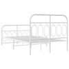 vidaXL Bedframe met hoofd- en voeteneinde metaal wit 120 x 190 cm