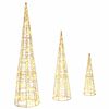 vidaXL Kerstboom 3 st Warmwit 20 x 20 x 80 cm PET 90 LED's