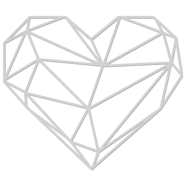 Homemania Wanddecoratie hart 47x40 cm staal zilverkleurig