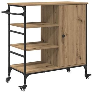 vidaXL Keuken Trolley Artisan Eiken 87.5 x 39 x 84.5 cm Bewerkt hout