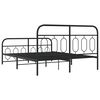 vidaXL Bedframe met hoofd- en voeteneinde metaal zwart 150x200 cm