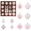 vidaXL Kerstbal Set 40 pcs Wit en Roze Kunststof