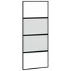 vidaXL Schuifdeur 90x205 cm gehard glas en aluminium zwart