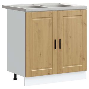 vidaXL Wastafel onderkast Porto 2 st Bruin 80 x 46 x 81,5 cm