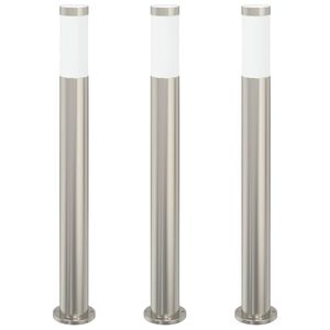 vidaXL Bolderverlichting 3 stuks 80 cm RVS IP44