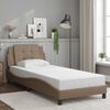vidaXL Bedframe zonder matras "Zadar" kunstleer cappuccinokleurig 90x200 cm