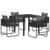 vidaXL Tuin eettafelset 5 pcs Zwart en Anthraciet 80 x 80 x 73 cm