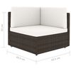 vidaXL 11-delige Loungeset met kussens poly rattan bruin