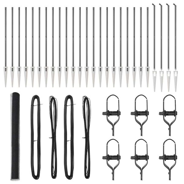 vidaXL Afrasteringspaal Grijs 50 x 1,6 m (25 mm gaas) Staal en PVC