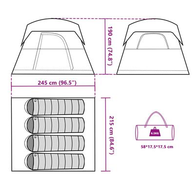 vidaXL Tent 4-persoons waterdicht oranje