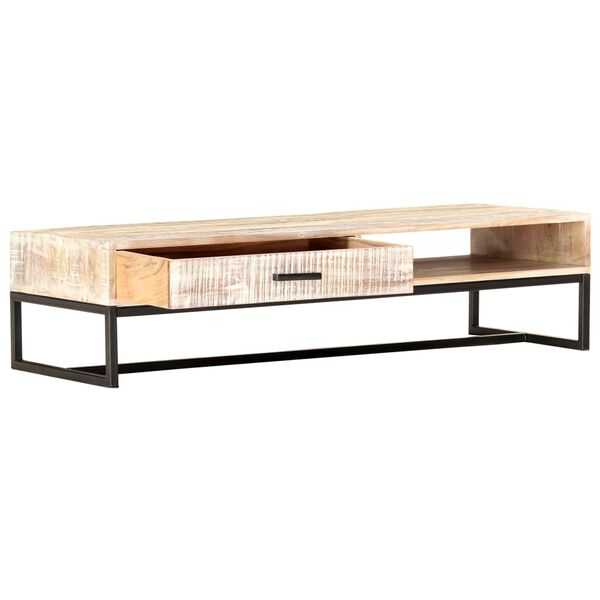 vidaXL Salontafel 117x50x30 cm massief acaciahout wit