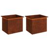vidaXL Plantenbak met led 2 st Roestkleurig 50 x 60 x 48 cm