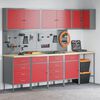 vidaXL Gereedschapskast set met plank 4 pcs Rood Gepoedercoat staal
