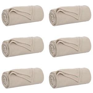 vidaXL Kleden 6 st Beige 270 x 240 cm 5.08 kg Fleece