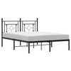 vidaXL Bedframe met hoofdbord metaal zwart 135x190 cm